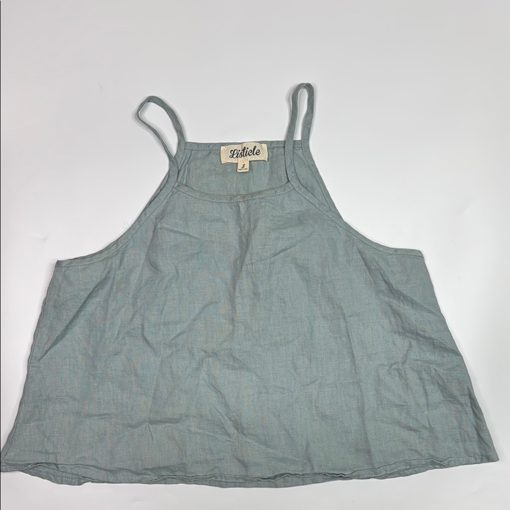 Listicle Blue Linen Tank Top Size Small